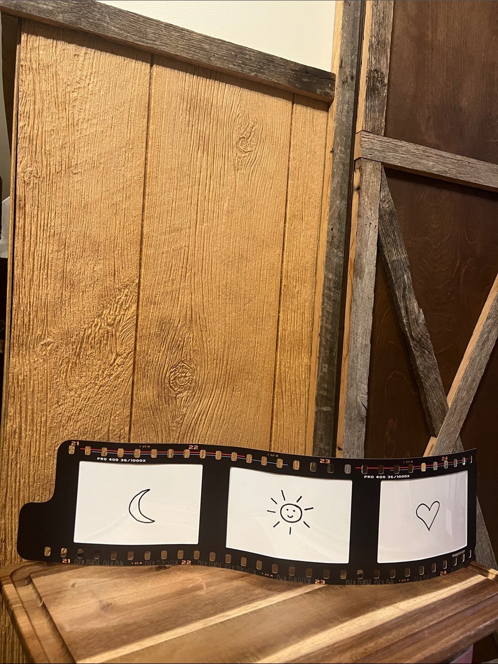 Film Strip Photo Frame Panel in Black and White